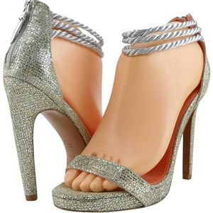 Via Spiga Silver Glitter Penelope Sandals